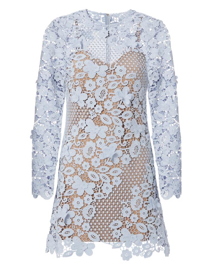Self-portrait 3d Blue Lace Mini Dress Blue 2