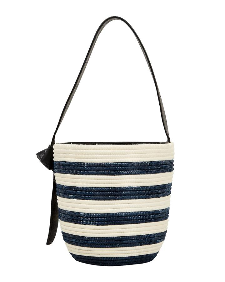 Cesta Breton Striped Bucket Bag Ivory/navy/stripe 1size