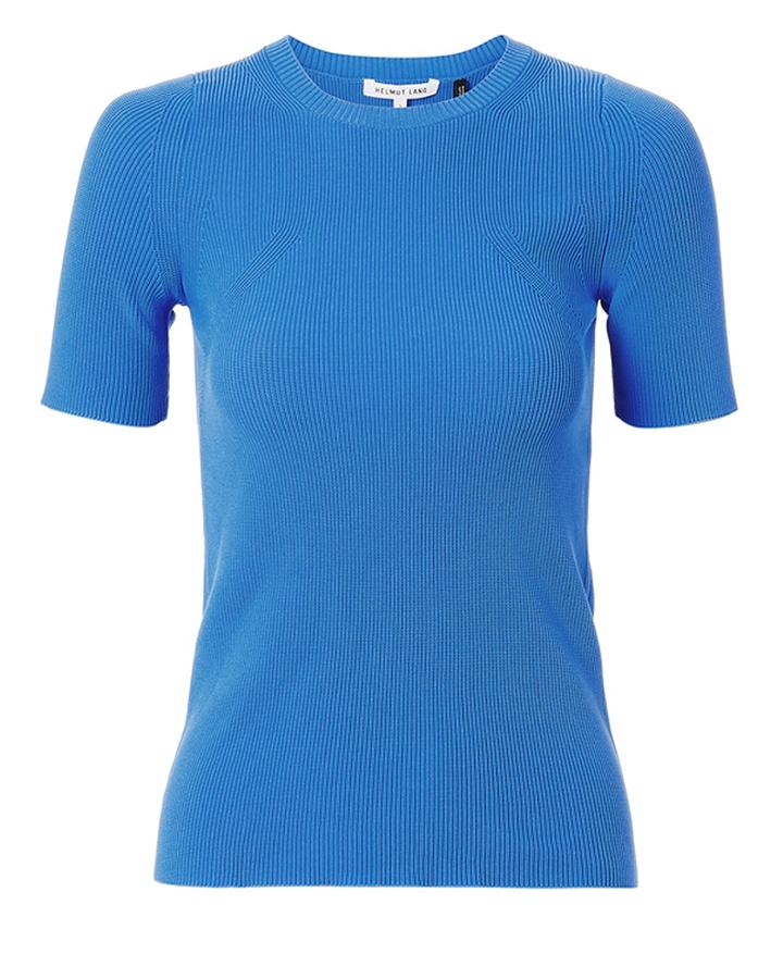 Helmut Lang Rib Knit Essential Blue Tee Blue-med P