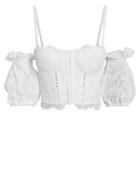 Jonathan Simkhai Puff Sleeve Multimedia Bustier Top White 6