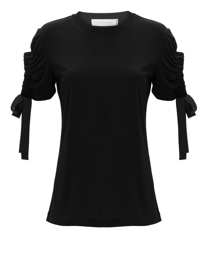 Victoria Victoria Beckham Victoria, Victoria Beckham Cutout Sleeve T-shirt Black S