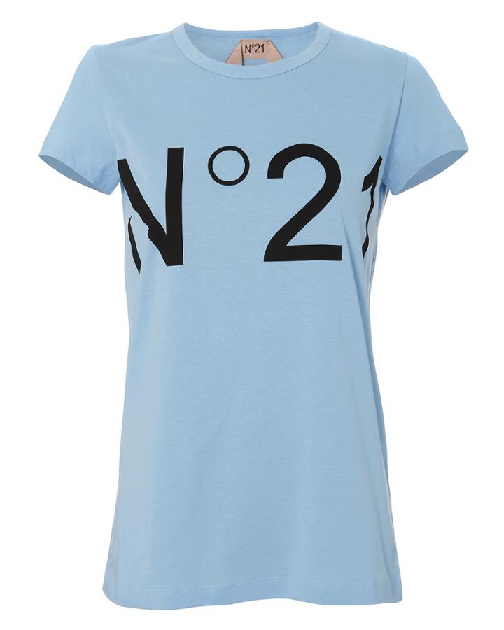 No 21 No. 21 Logo Tee Blue-lt 36