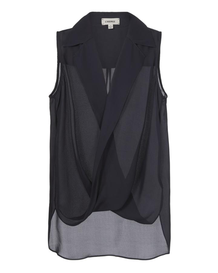 L'agence Freja Crossover Draped Blouse