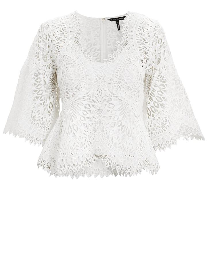 Marissa Webb Rowan White Lace Top White S