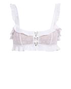 For Love & Lemons Elle Lace Bikini Top White S