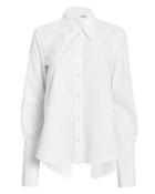 Adam Lippes Poplin Open Back Shirt White 4