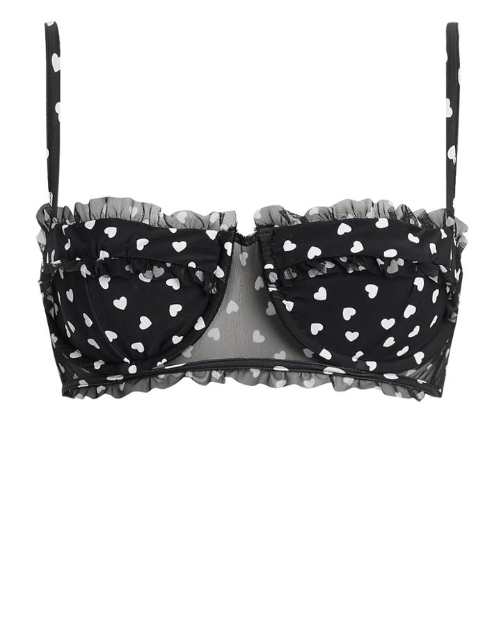 For Love & Lemons Claudia Underwire Bikini Top Black L