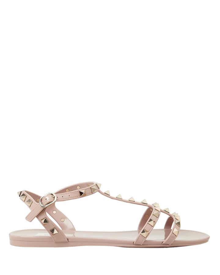 Valentino Garavani Rockstud Gladiator Sandals Beige 41