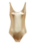Adriana Degreas Golden One Piece Swimsuit Gold M