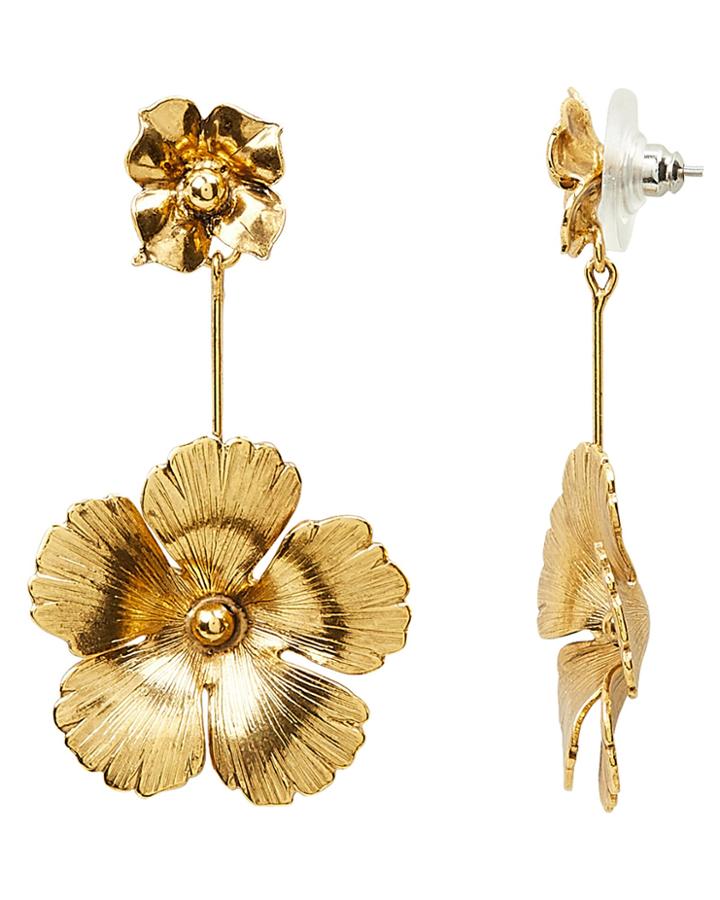 Jennifer Behr Kalina Flower Drop Earrings Gold 1size