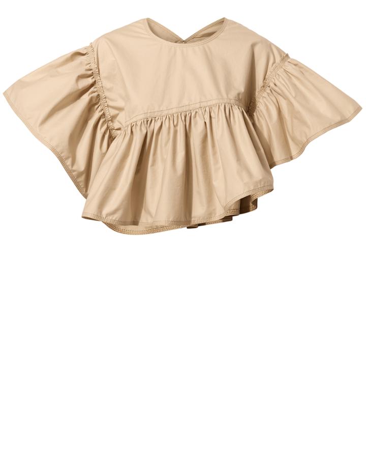 3.1 Phillip Lim Flamenco Cropped Ruffle Top Beige 2