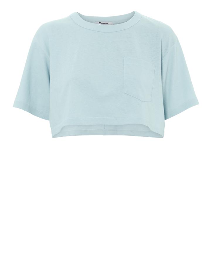 T By Alexander Wang Crop Tee Blue-lt S