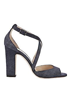 Jimmy Choo Carrie High Heel Denim Sandals