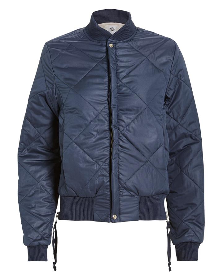 Nsf Neil Quilted Bomber Jacket Navy M