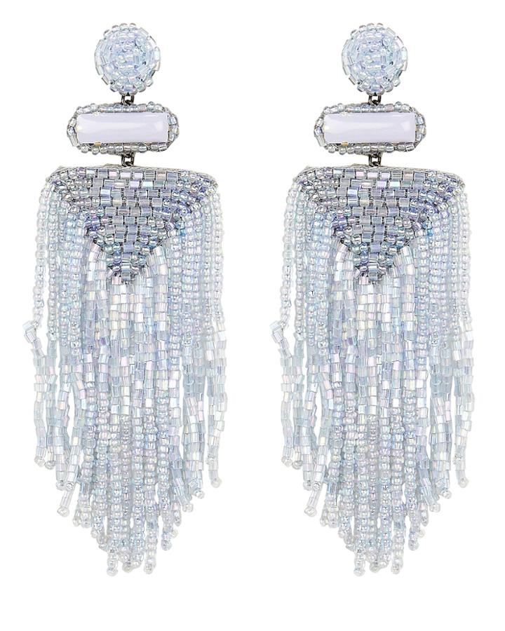 Deepa Gurnani Deepa By Deepa Gurnani Jody Fringe Earrings Light Blue 1size