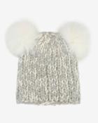 Eugenia Kim Mimi Double Fur Pom Knit Hat: Grey