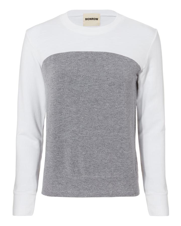 Monrow Colorblocked Sweatshirt Grey S