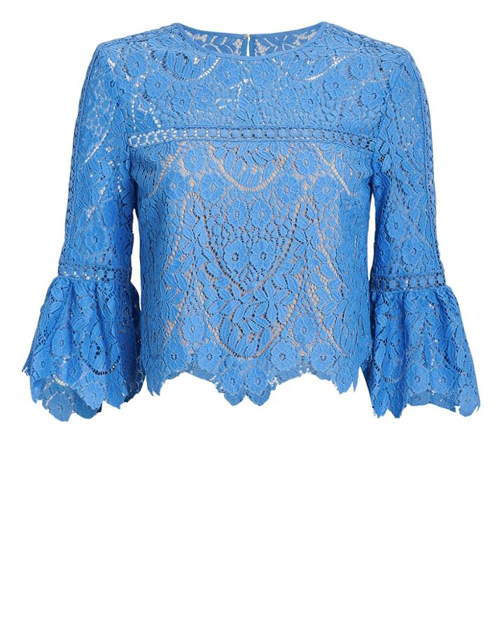 Saylor Chaya Lace Top Blue M