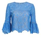 Saylor Chaya Lace Top Blue M