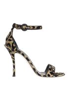 Dolce & Gabanna Dolce & Gabbana Leopard Lurex Ankle Strap Sandals Black 36