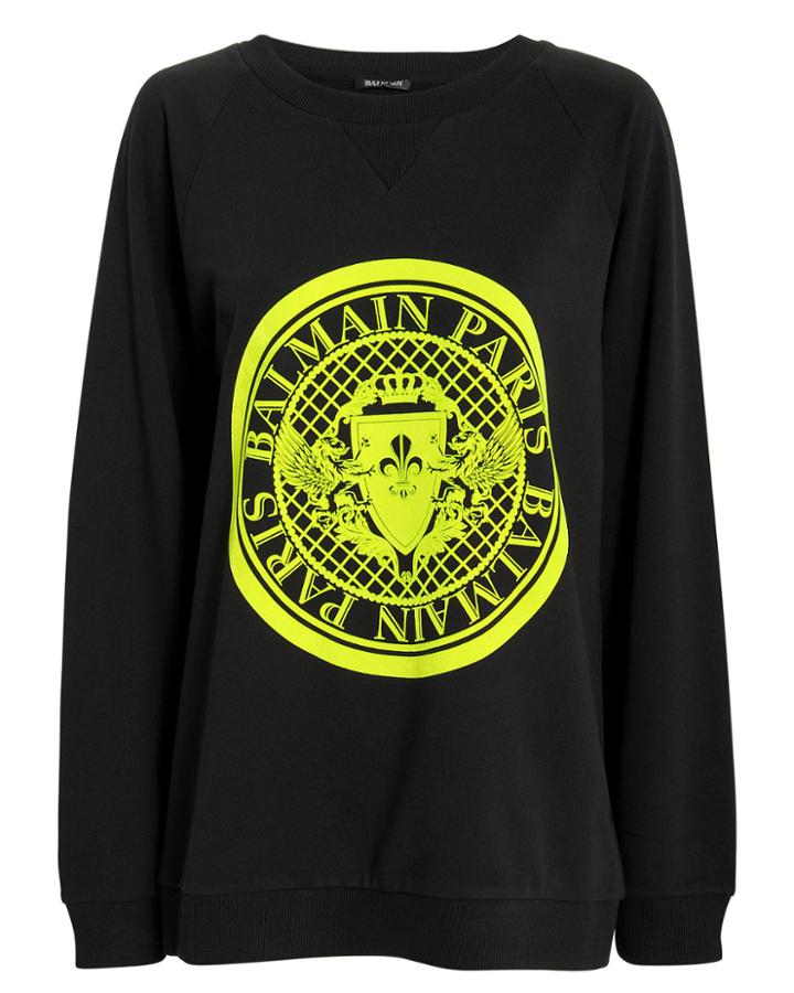 Balmain Coin Logo Sweatshirt Black 36