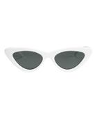 Le Specs Luxe Le Specs X Adam Selman The Last Lolita White Cat Eye Sunglasses White 1size