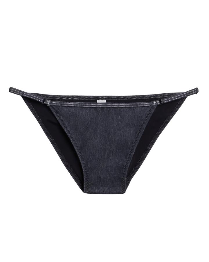 Solid & Striped Lulu Denim Bikini Bottom Blue Denim M