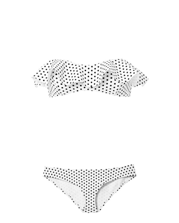 Lisa Marie Fernandez Natalie Flounce Polka Dot Bikini