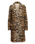 Yves Salomon Tiger Reversible Long Coat Tiger/tan 38