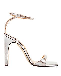 Sergio Rossi Sr1 Silver Laminated Leather Sandals