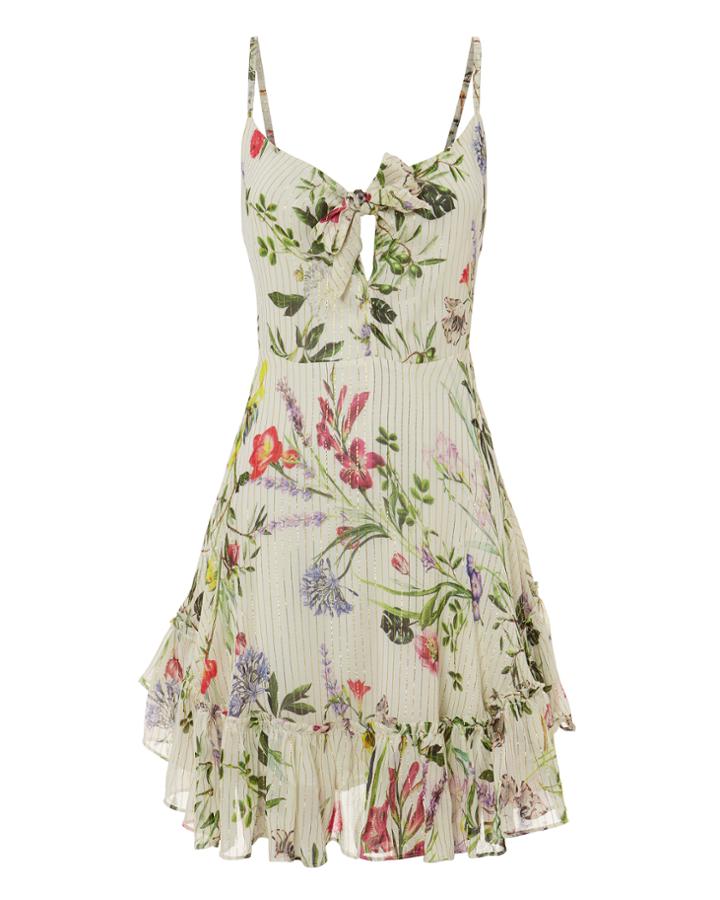 Rococo Sand Flora Tie Front Sundress Multi S