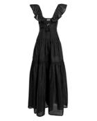 Suboo Salino Silk Ruffle Dress Black 4
