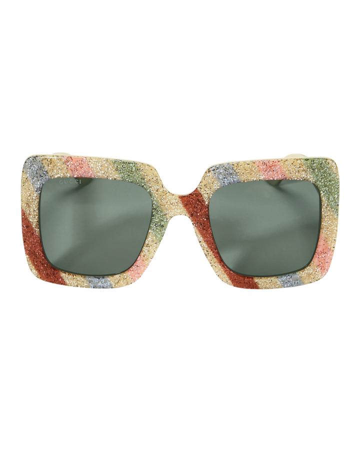 Gucci Oversized Glitter Sunglasses Multi 1size