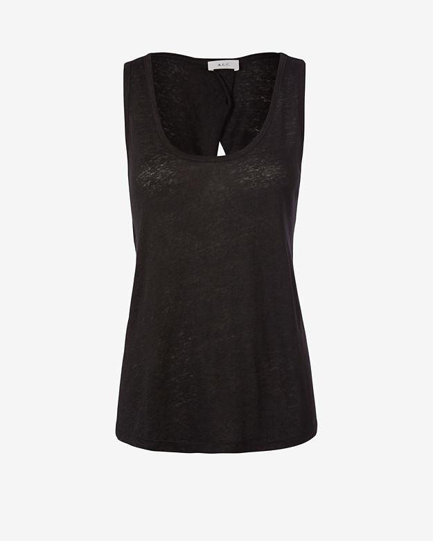 A.l.c. Exclusive Twist Open Back Tank: Black