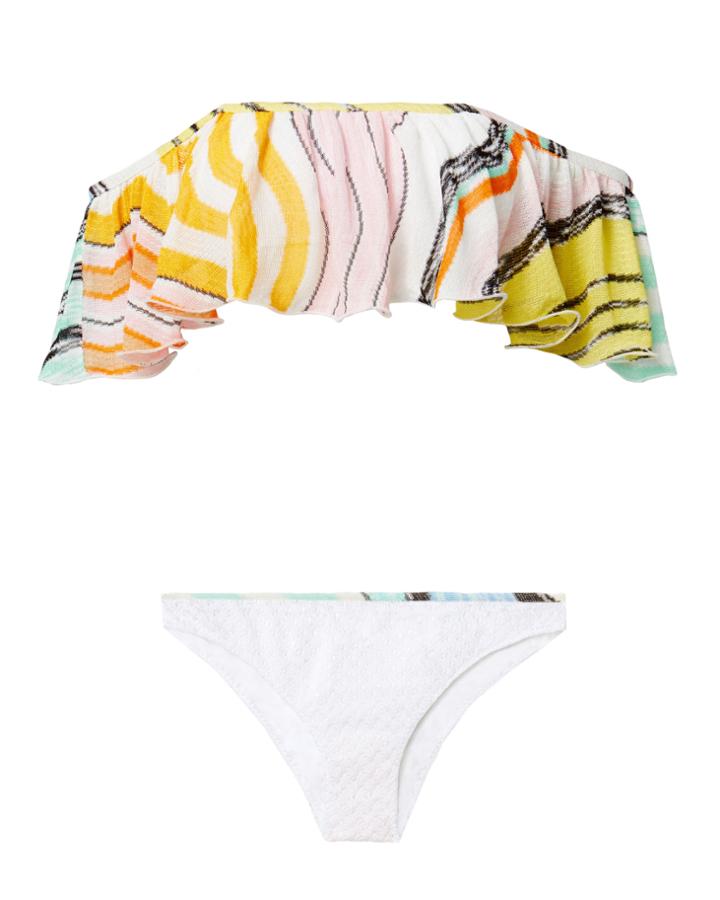 Missoni Mare Multicolor Ruffle Off Shoulder Bikini Multi 42