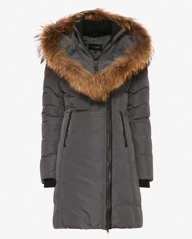 Mackage Kay Raccoon Fur Collar Parka: Grey