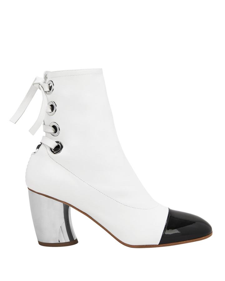 Proenza Schouler Cap Toe Silver Heel White Booties White 36