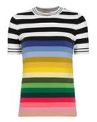 No. 21 Rainbow Knit Short Sleeve Sweater