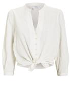 Exclusive For Intermix Intermix Violet Cotton Tie Front Top White M
