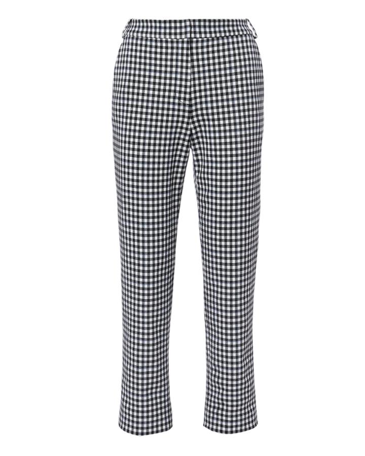 Tibi Gingham Beatle Trousers Blk/wht Zero