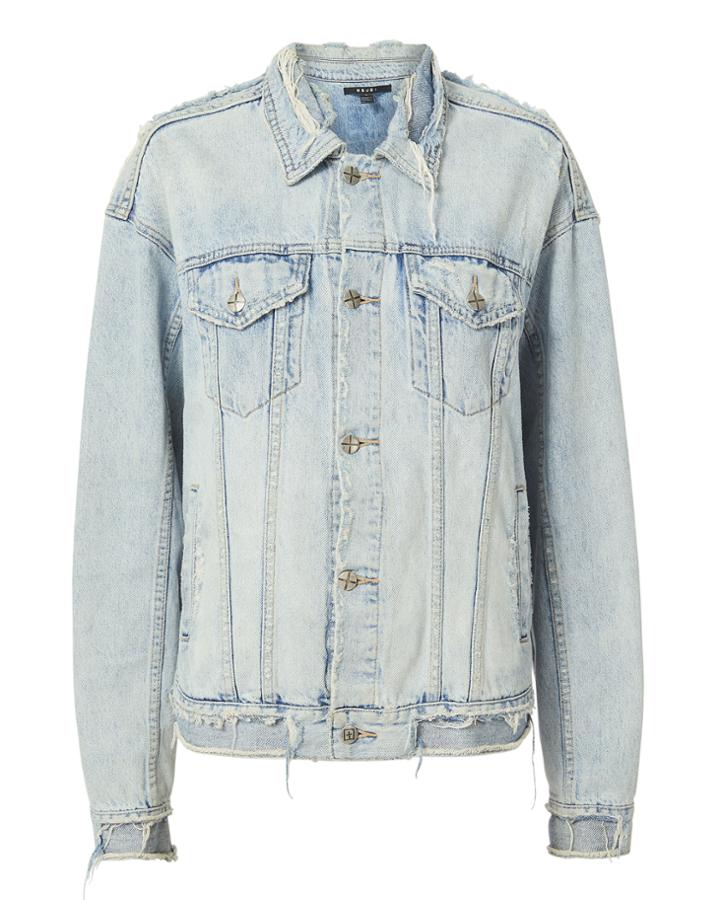 Intermix Ksubi Chillz Oversized Ripped Denim Jacket Denim S