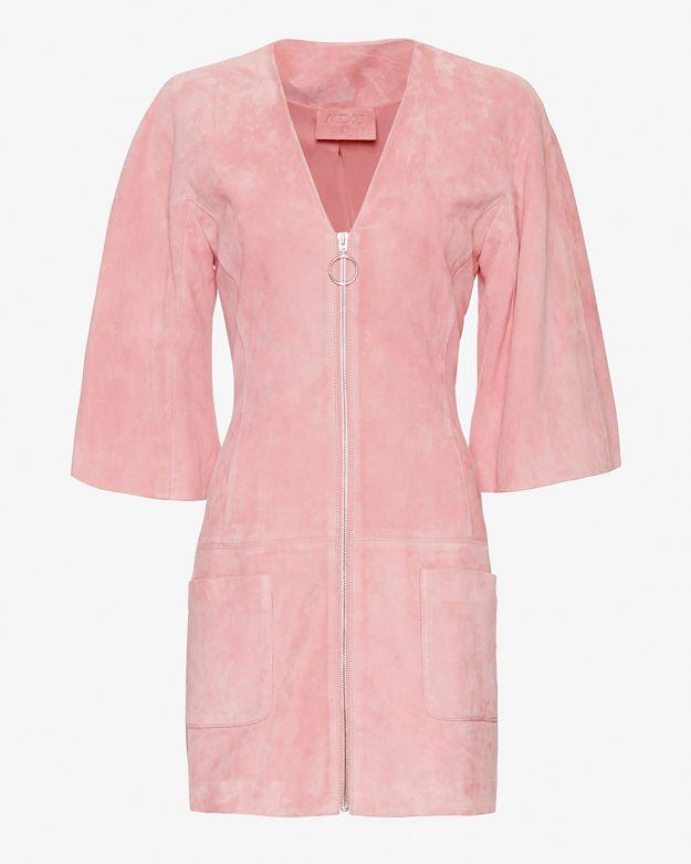 Alexis Dominique Zip Suede Dress: Pink