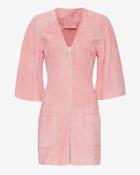 Alexis Dominique Zip Suede Dress: Pink
