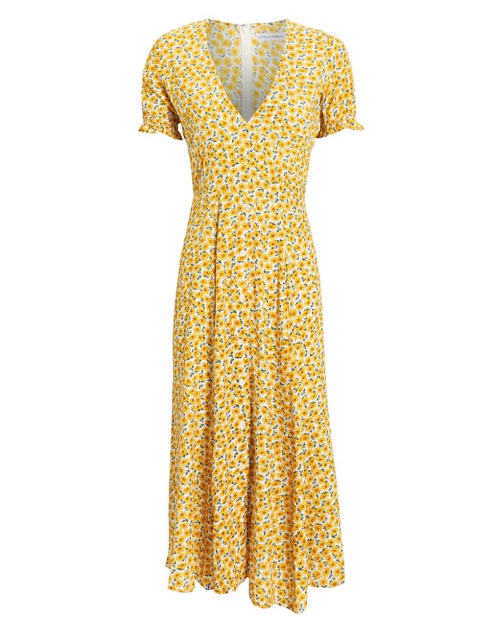 Faithfull The Brand Ari Floral Midi Dress Yellow/floral P
