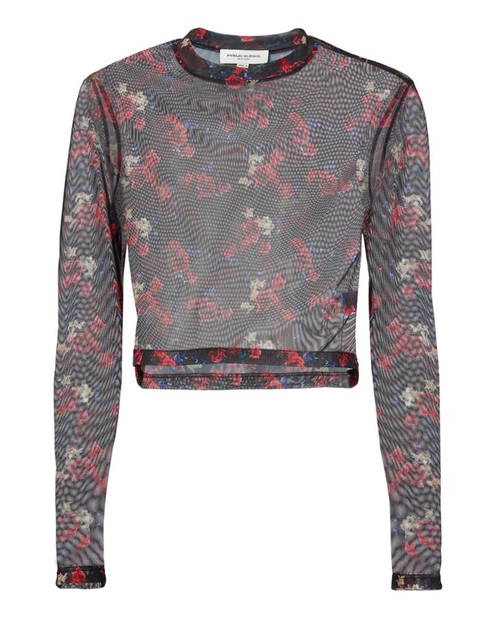 Public School Charlie Floral Print Mesh Top Pri-floral P