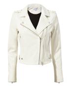 Iro Dylan White Leather Moto Jacket White 34