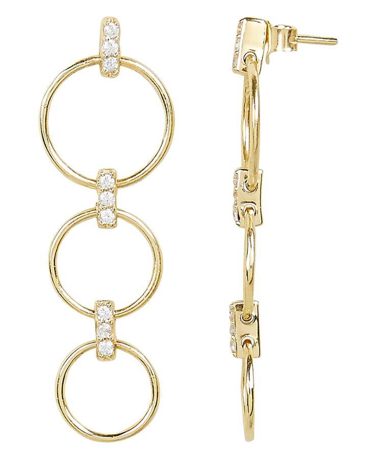 Ela Rae Jewelry Ela Rae Triple Ring Drop Down Earrings Gold 1size