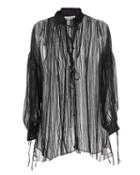Iro Nights Metallic Thread Sheer Tunic Black 38