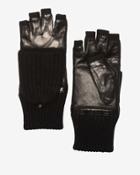 Carolina Amato Knit/leather Glove Mitten