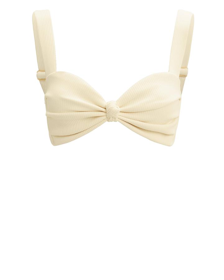 Montce Swim Hayden Ribbed Bikini Top Ivory S